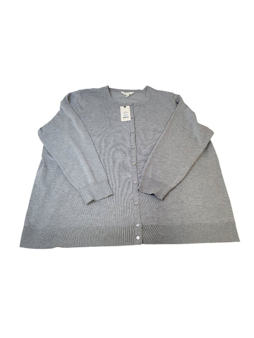 Terra Sky Plus Size 3X Gray Button Up Cardigan Sweater Soft Knit Womens